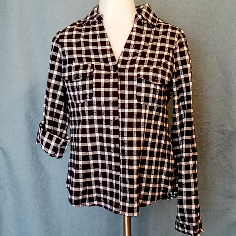 Black & White Plaid Shirt